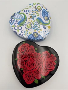 Brighton Tins Heart Shaped Jewelry Boxes Tins Gift Boxes Trinkets Set of 2 - Picture 1 of 3