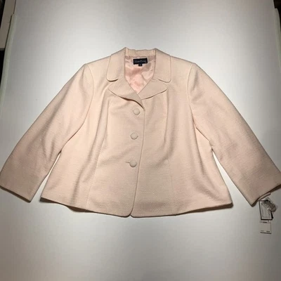 Nuevo con etiquetas Traje Eva Picone Para Mujer Encantador Rubor Blazer Chaqueta Ocasional Slubs Talla 22W Foto 1 de 4