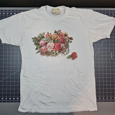 Camiseta Vintage Victoriana Joys Floral Mujer Mediana Años 90 Rosas Retro Arte Clásico Foto 1 de 4