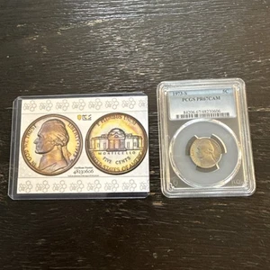 1973 S Jefferson Nickel PCGS PR67CAM With Trueview Showing Crazy Rainbow Toning - Picture 1 of 12