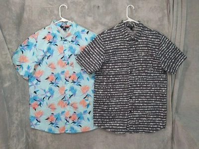 Volcom Shirt Mens XL Hawaiian Button Up Short Sleeve Cotton Skate Surf Lot of 2 - Image 1 of 4