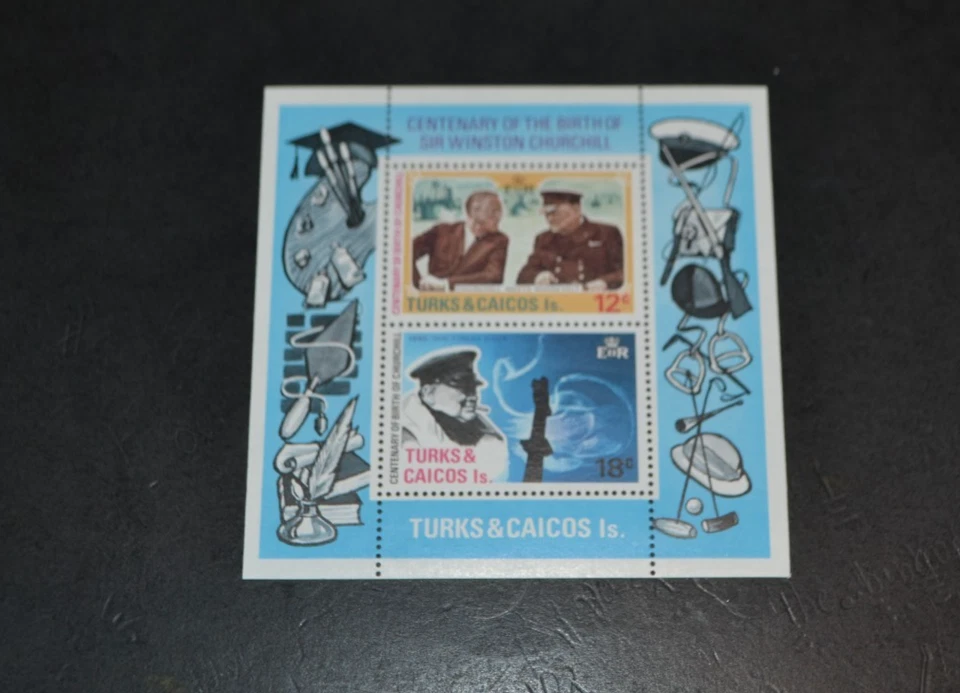 TURKS & CAICOS ISLANDS SCOTT #298A WINSTON CHURCHILL HOJA DE RECUERDO MNH JUEGO DE 1 Foto 1 de 1