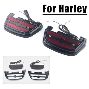 Passenger Footboard Floorboard Cover Led Light Fit Harley Touring Road King Red - Picture 1 of 1