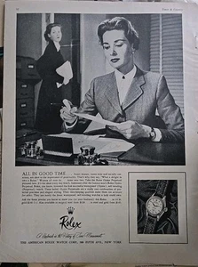 Damen Rolex Uhr Büro Sekretärin von 1956 alles in guter Zeit Vintage Anzeige - Bild 1 von 1