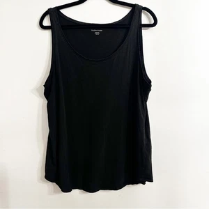 Eileen Fisher Scoop Neck Tank Womens XL Black 100% Organic Cotton Sleeveless Top - Picture 1 of 7