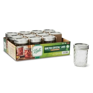 Coperchi barattoli muratore mezza pinta trapuntati a sfera 8 oz - vetro trasparente 12/scatola - Foto 1 di 3