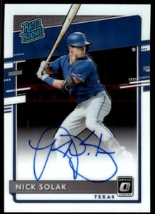 2020 Donruss Optic Rated Rookies Signatures Nick Solak Rookie Auto #RRS-NS - Picture 1 of 2