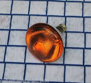 NEW 100 WATT AMBER orange 130v outdoor flood 100w LIGHT BULB PAR38 BR38 100BR38  - Picture 1 of 2