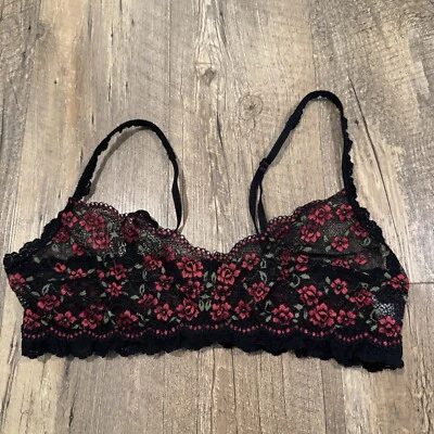 Sujetador Lencería Hanky Rojo Encaje Negro Floral Sexy Rosa Mediano Foto 1 de 3