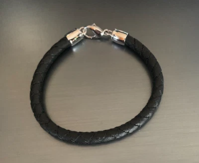 Pierre Lang Armband Leder silber / schwarz AL 21 cm *** Topzustand *** selten - Bild 1 von 3