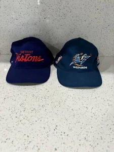 Vintage Detroit Pistons And Wizards Sports Specialties Snapback Basketball Hat - Picture 1 of 9