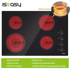 IsEasy 30" Cocina Eléctrica Cerámica 4 Quemadores Perilla Incorporada Control Superior Suave - Imagen 1 de 8