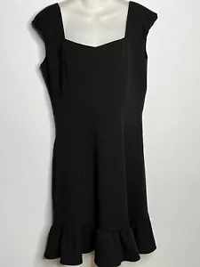 Vestido Nanette Lepore Mujer 8 Negro Gorra Hombro Ponte Volantes Noche Fiesta - Imagen 1 de 10