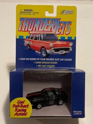 Johnny Lightning 1999 Mustang Thunderjets negro tracción trasera carrocería a presión Foto 1 de 2
