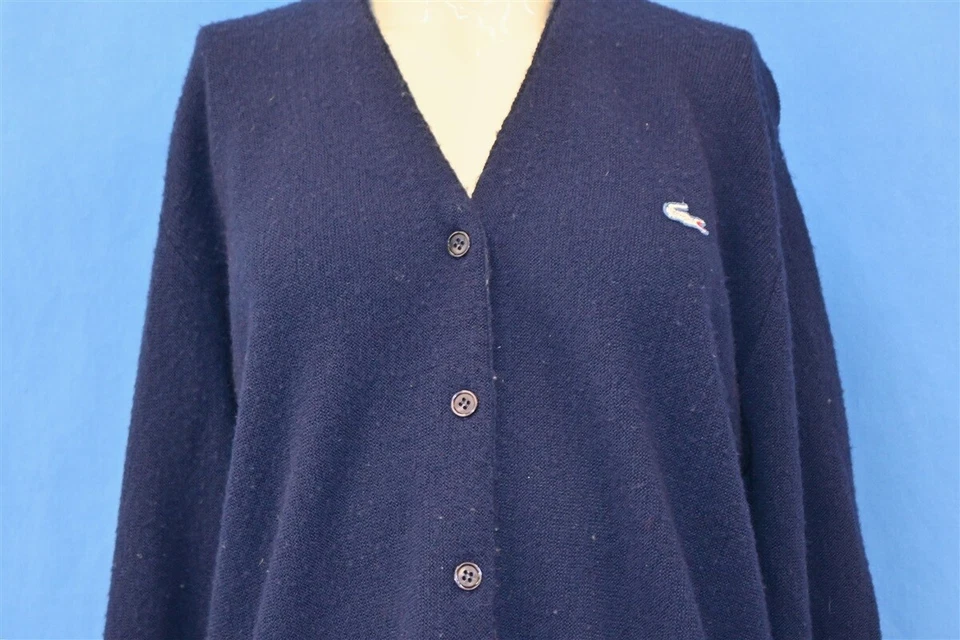 CÁRDIGAN SUÉTER VINTAGE AÑOS 60 HAYMAKER LACOSTE AZUL MARINO LOGOTIPO COCODRILO MUJER L  Foto 1 de 4