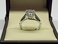 0.50 CT Round Lab Created Diamond Women's Engagement Ring  14K White Gold Plated