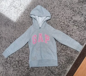 GAP Girls Kids Child Pull Over Hoodie Sweatshirt Gray & Pink XS - Picture 1 of 4