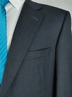 Samuelsohn 2Btn Blue Pinstripe 2pc Suit Charcoal Gray Wool Men’s 43R 37x29"