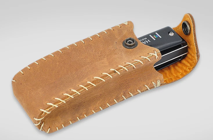 складной нож Jackknife сумка держатель мешок талии упаковка корова кожаный чехол желтый H532 - Изображение 1 из 4