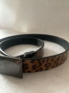 Betsy Johnson Womens  Belt Leopard Large Ma’am Made Material Solid Buckle