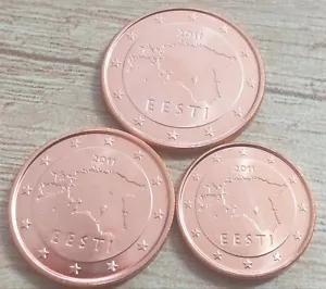 Estonia 1, 2, 5 centesimi di euro 2011 - UNC - Foto 1 di 3