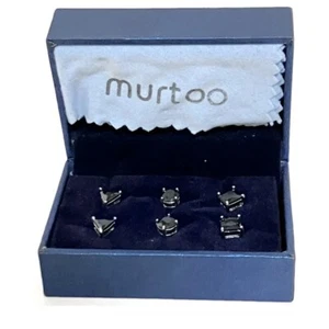 Joyería de moda para hombre - Juego Murteo de 3 cortes diferentes de pendientes de ónix tachonado - Imagen 1 de 5