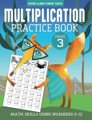 Multiplication Practice Book Grade 3 4000 Timed Math Tests Numbers 0 to 12 Paper - image 1 of 4