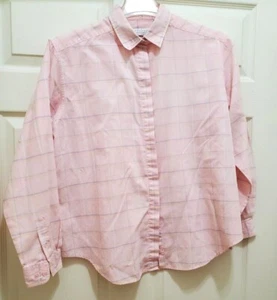 Nordstrom Town Square Womens 16 Button Up Long Sleeve Shirt Pink Checkered - Bild 1 von 6