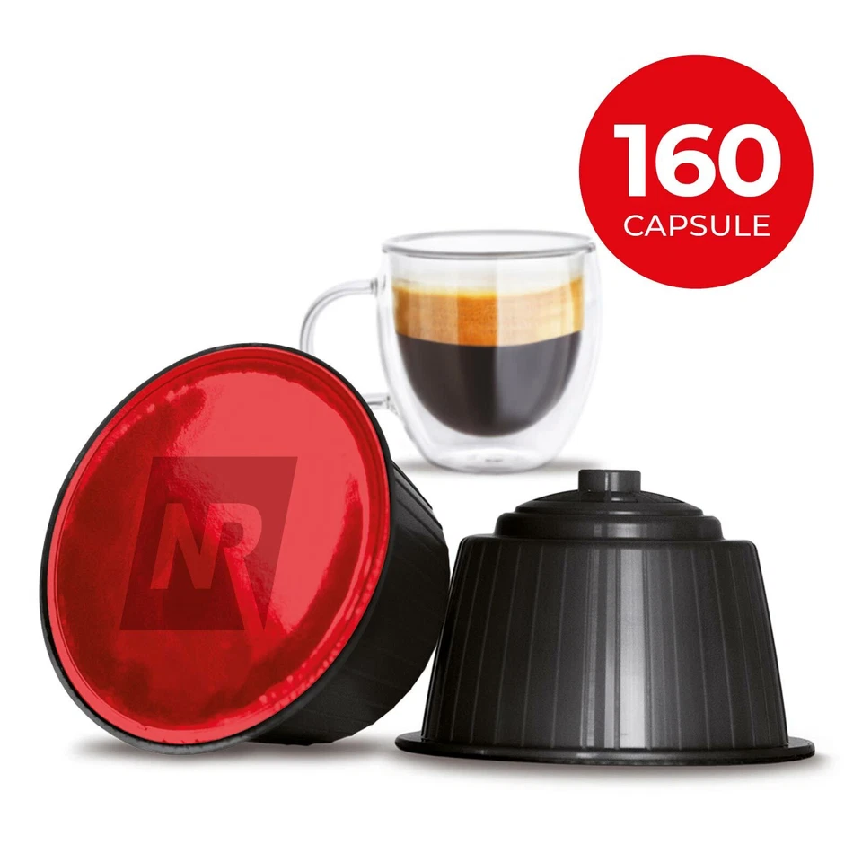 NERORISTRETTO 160 Capsule Cialde Caffe 100% Compatibili NESCAFE DOLCE GUSTO miscela FORTISSIMO