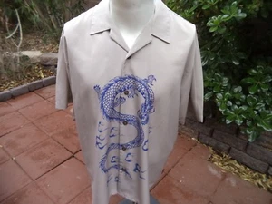 Pineapple connection men's Dragon Print shirt size L - Picture 1 of 11