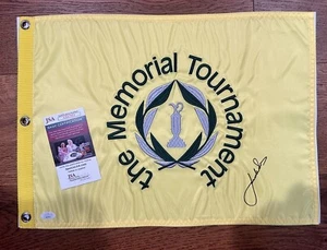 JORDAN SPIETH Memorial Tournament Pin Flag Signed JSA AUTHENTIC Jack Nicklaus - Picture 1 of 3