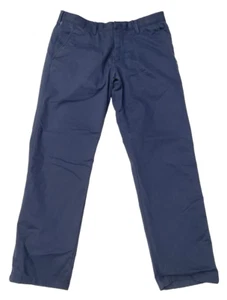 Haggar Repreve Pants 34 x 30 34" Navy Blue SLIM Slacks Pockets Cotton Chino Mens - Picture 1 of 8