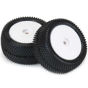 NEW Pro-Line 1/18 Prism Rear Carpet Mini-B Tires 8mm w/Wheels 2 Wht FREE US SHIP - Picture 1 of 5