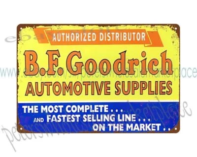 1940s BF Goodrich Auto Supplies automotive garage metal tin sign  wall decor - Image 1 of 4