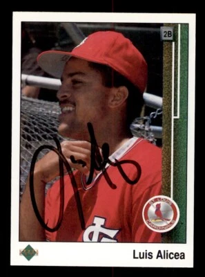 SIGNED 1989 UPPER DECK #281 LUIS ALICEA AUTOGRAPH ST LOUIS CARDINALS - Image 1 of 2