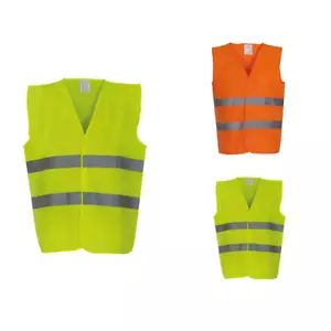 Yoko Hi-Vis 2 Band Polyester Weste HVW102 - Herren ärmellos Sicherheit Arbeitskleidung - Bild 1 von 6