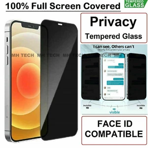2 Pack Privacy Anti-Spy Tempered Glass Screen Protector For iPhone 16 15 13 11 - Picture 1 of 5