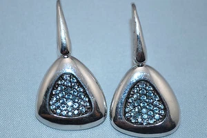 ROBERTO COIN Sterling Silver Blue Topaz Earrings Capri Plus New - Picture 1 of 6