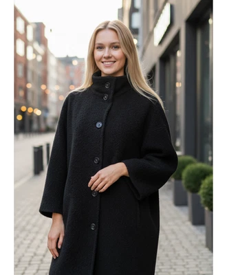 Abrigo Hilary Radley Marrón Oscuro Felpa Alpaca y Lana Talla 10 Pequeño 10P Foto 1 de 4