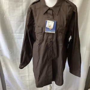 Camisa Uniforme FLYING CROSS Para Mujer Marrón LS Botón Frontal Talla 44 Reg Nueva - Imagen 1 de 10