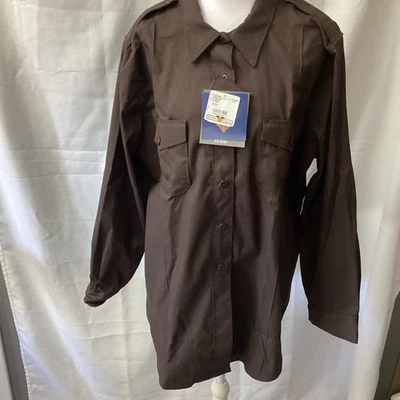 Camisa Uniforme FLYING CROSS Para Mujer Marrón LS Botón Frontal Talla 44 Reg Nueva Foto 1 de 4