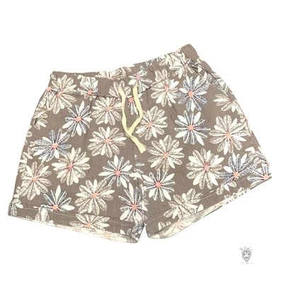 Pantalones Cortos Mujer Grandes Florales Margaritas Beige Verano Informales Tirar con Cordón Foto 1 de 3