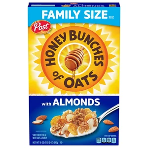 with Almonds Breakfast Cereal, Honey Cereal with Granola Clusters and Sliced Alm - Picture 1 of 12