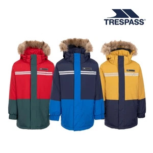 Trespass Kids Waterproof Jacket Laytone - Padded Raincoat with 2 Zipped Pockets - Picture 1 of 7