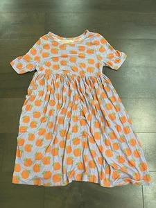 Pink Chicken Girls Bamboo Steph Dress - Lavender Oranges 7Y - Picture 1 of 3