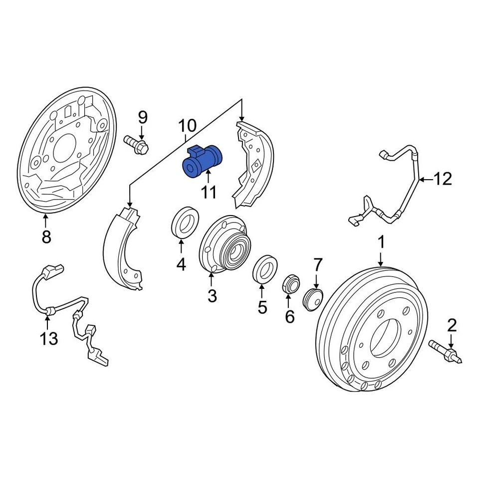 For Ram ProMaster City 2015-2022 Ram 68283193AA Rear Drum Brake Wheel Cylinder Foto 1 de 1