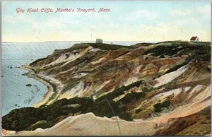 Postal vintage de MARTHA'S VINEYARD Massachusetts "Gay Head Cliffs" 1907 Cancelar - Imagen 1 de 2