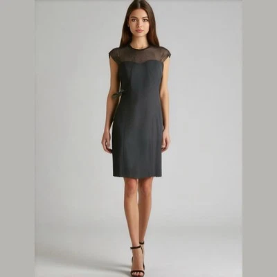 Kardashians BEBE Dress Woman's Large Black Mesh Top Sheath LBD NEW Sexy - Image 1 of 4