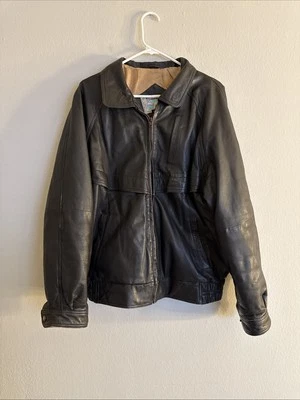 Chaqueta Bomber Vintage Cuenca Cuero Genuino Marrón por William Barry Talla L Foto 1 de 4