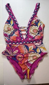Trina Turk Women’s Sevilla One Piece Multicolor Swimsuit, Size 10 - Picture 1 of 7